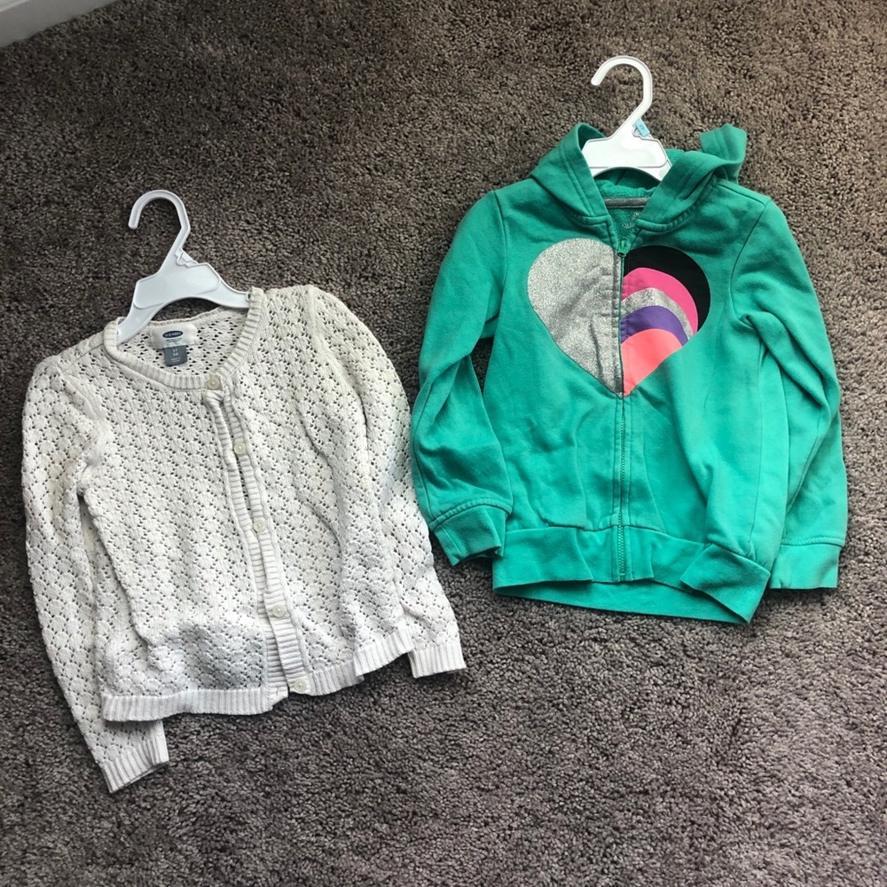 5T cardigan sweater & zip up hoodie